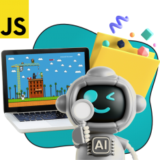 Язык программирования JavaScript + AI. Проектное обучение + геймификация + AI-помощники - КИБЕРшкола программирования для детей, компьютерные курсы для школьников, начинающих и подростков - KIBERone г. Соколиная гора