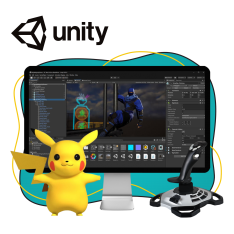 Мир игр на Unity 2D на популярном движке + AI-помощники - КИБЕРшкола программирования для детей, компьютерные курсы для школьников, начинающих и подростков - KIBERone г. Соколиная гора